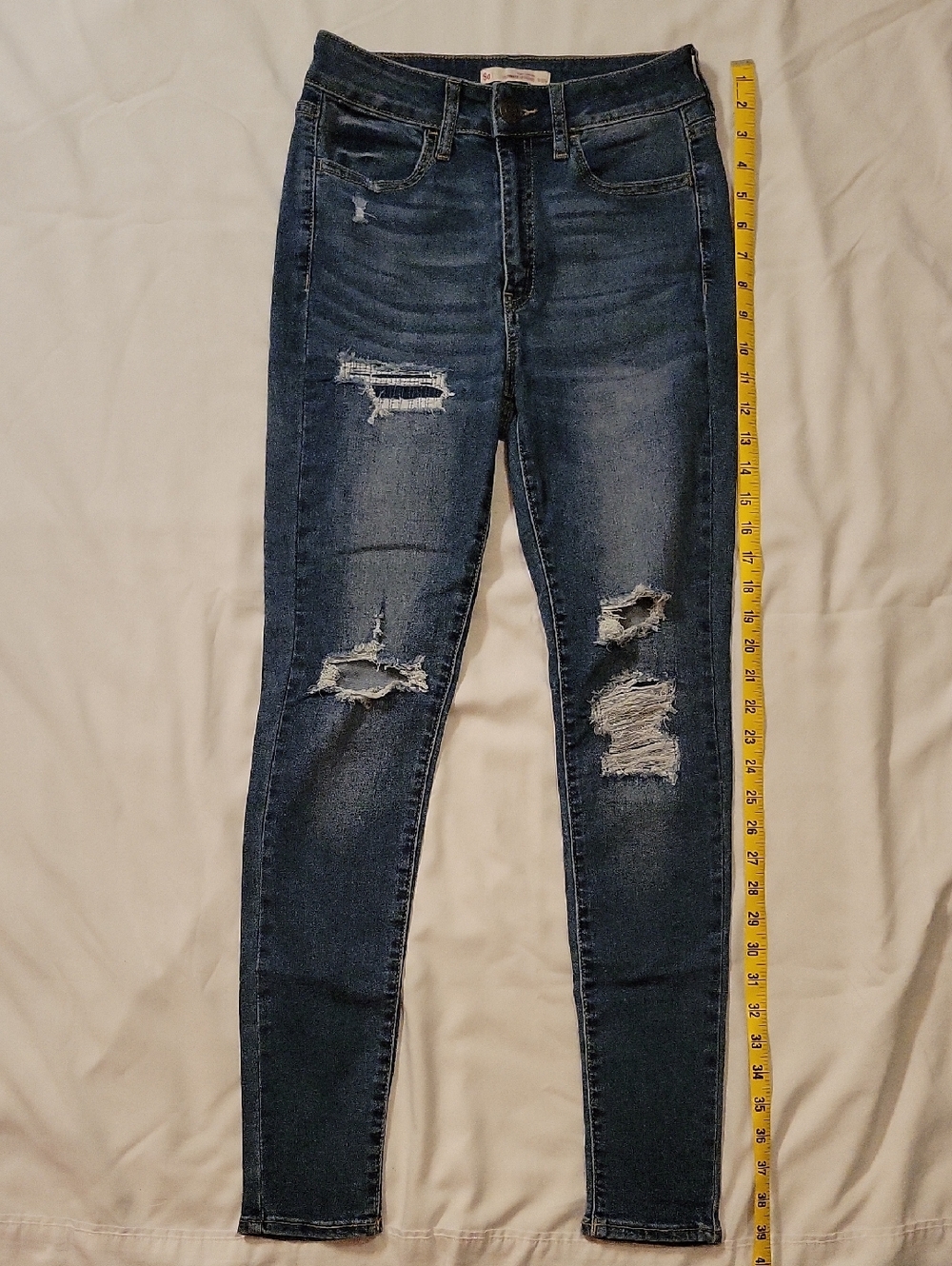 Dark Wash Distressed Women’s Hi Rise Jeggings
